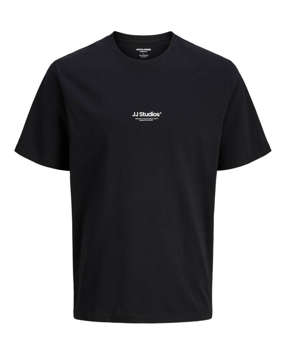Camiseta de niño manga corta con print frontal pequeño - Jack & Jones - Negro Negro-7