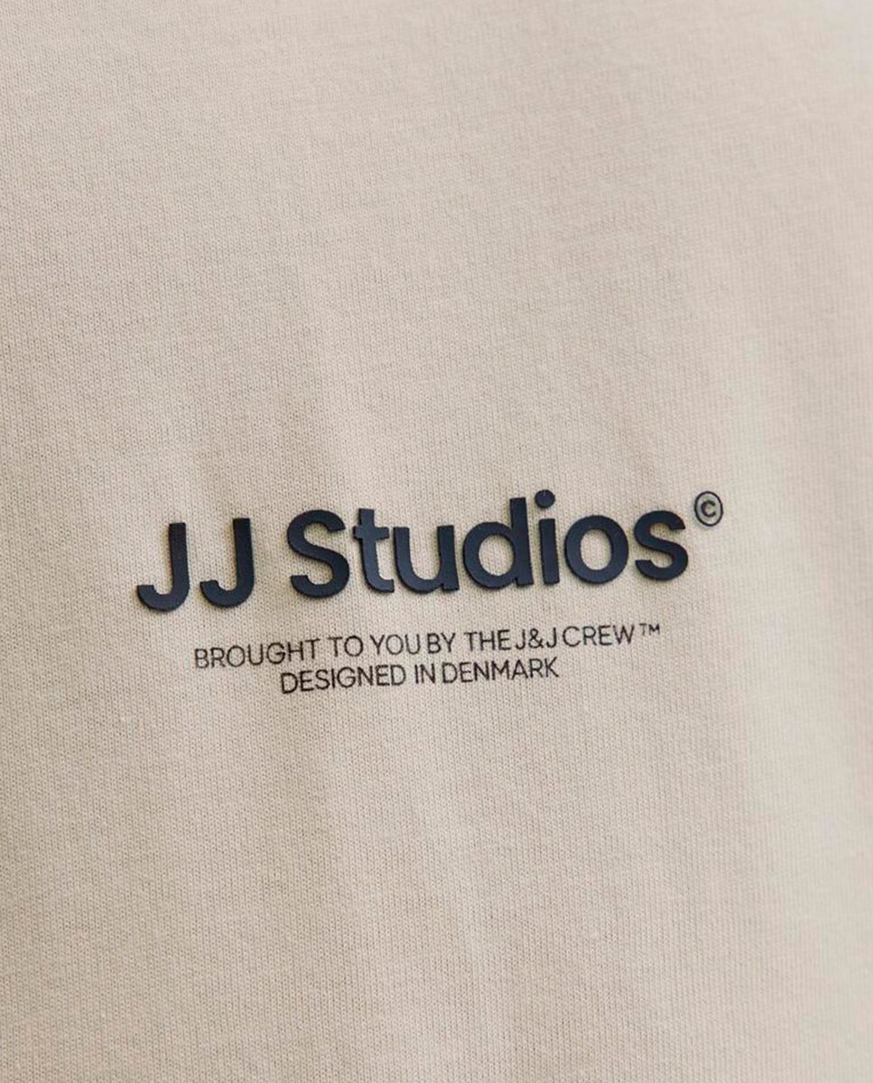 Camiseta de niño manga corta con print frontal pequeño - Jack & Jones - Crema Crema-5
