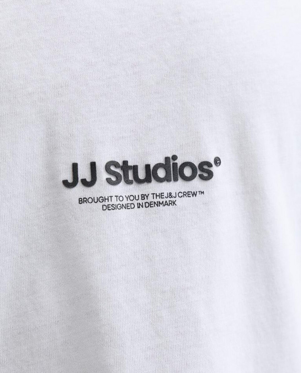 T-shirt de Manga Curta com Estampado Pequeno à Frente Jack & Jones Branco-5