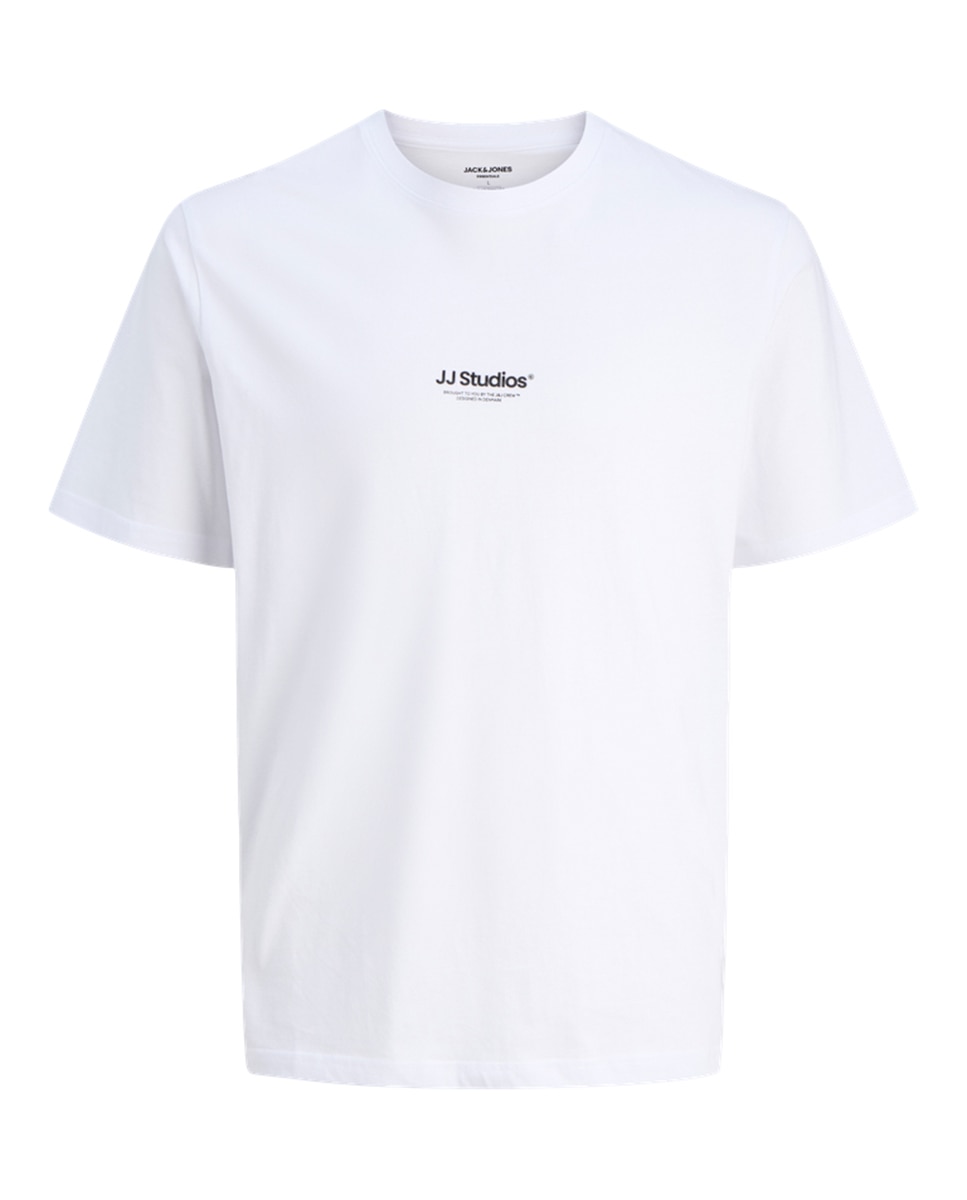 T-shirt de Manga Curta com Estampado Pequeno à Frente Jack & Jones Branco-7