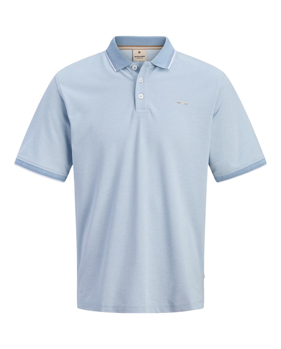 Polo de niño manga corta con logo bordado - Jack & Jones - Azul claro Azul claro-5