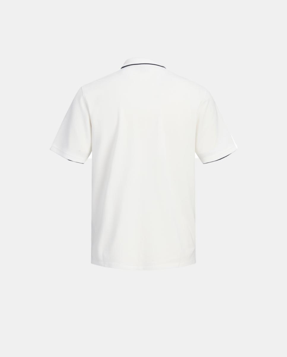 Polo de Manga Curta com Logótipo Bordado Branco-2