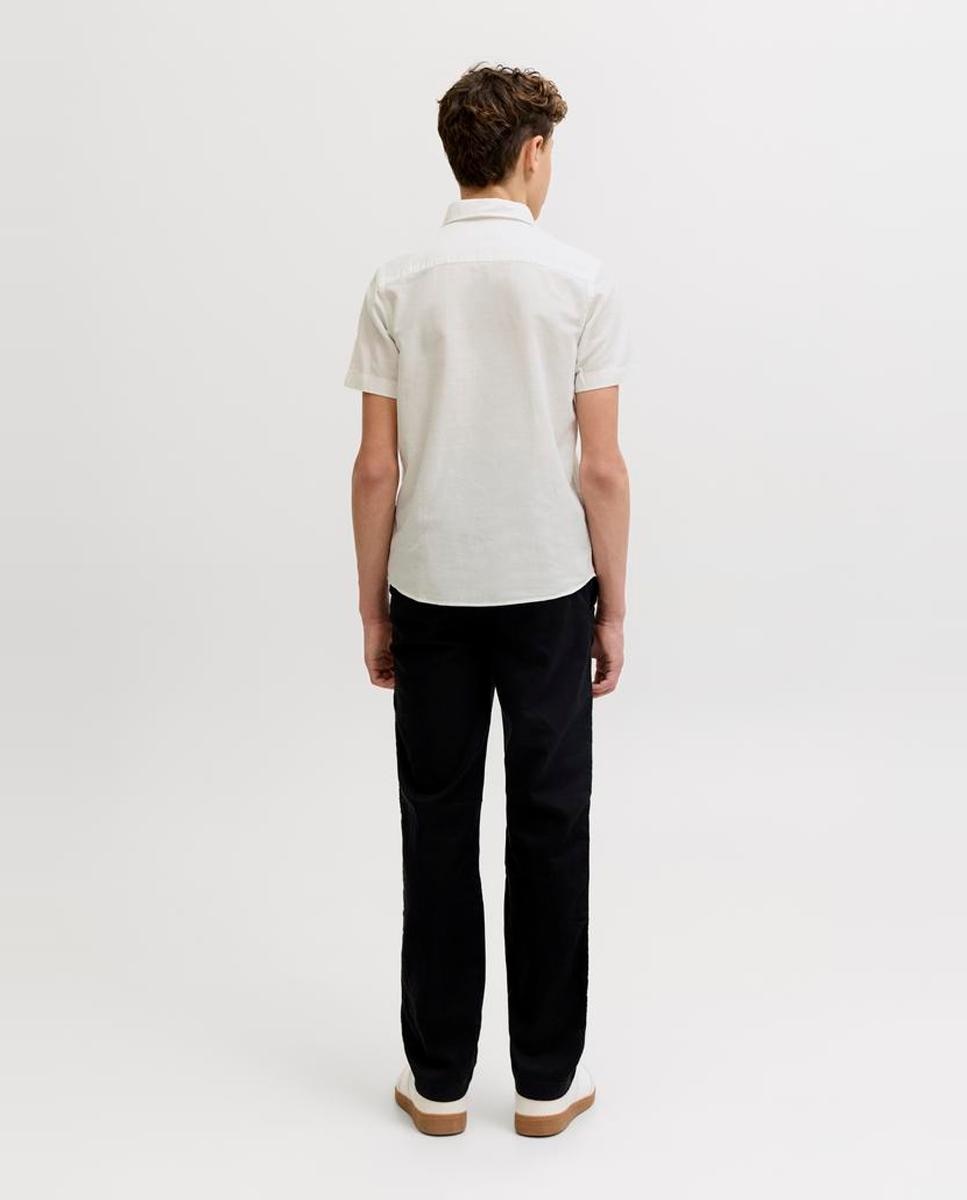 Camisa de Linho com Manga Curta Jack & Jones Branco-2