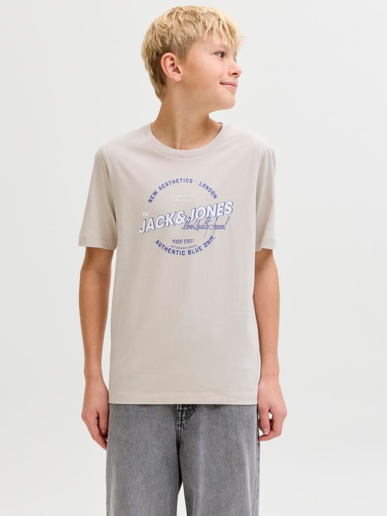 Camiseta de niño manga corta con print frontal - Jack & Jones - Crema Crema-1