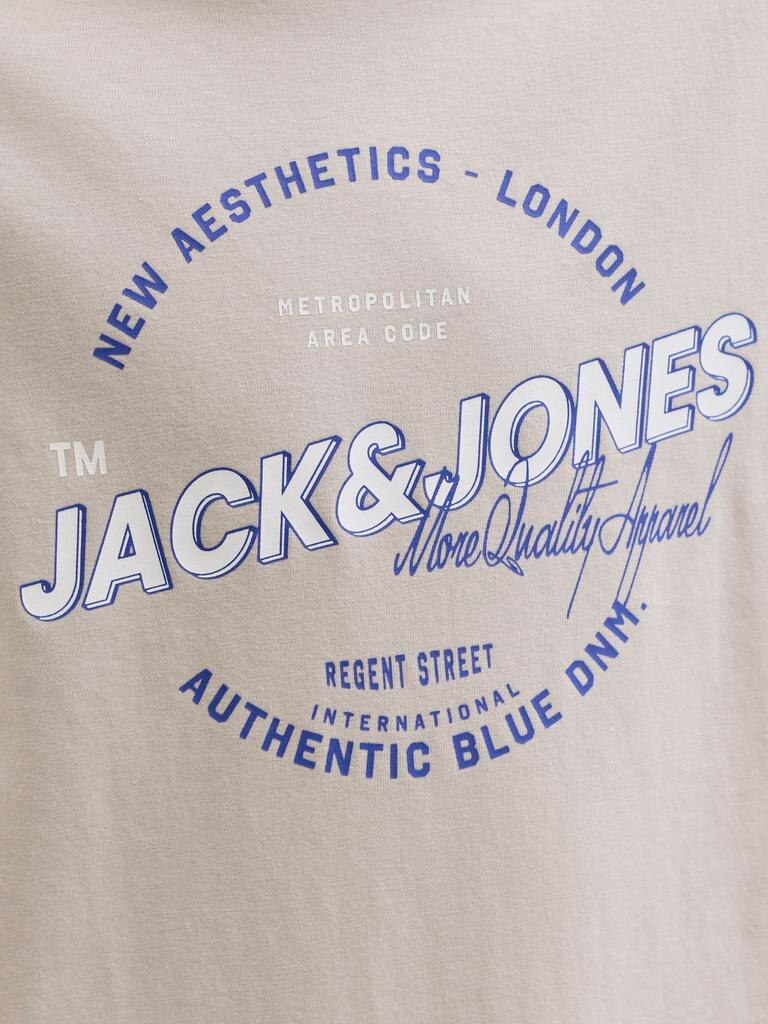 Camiseta de niño manga corta con print frontal - Jack & Jones - Crema Crema-5