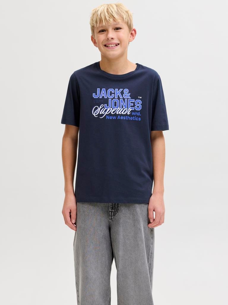 T-shirt de Manga Curta com Estampado à Frente Jack & Jones Azul-marinho-1