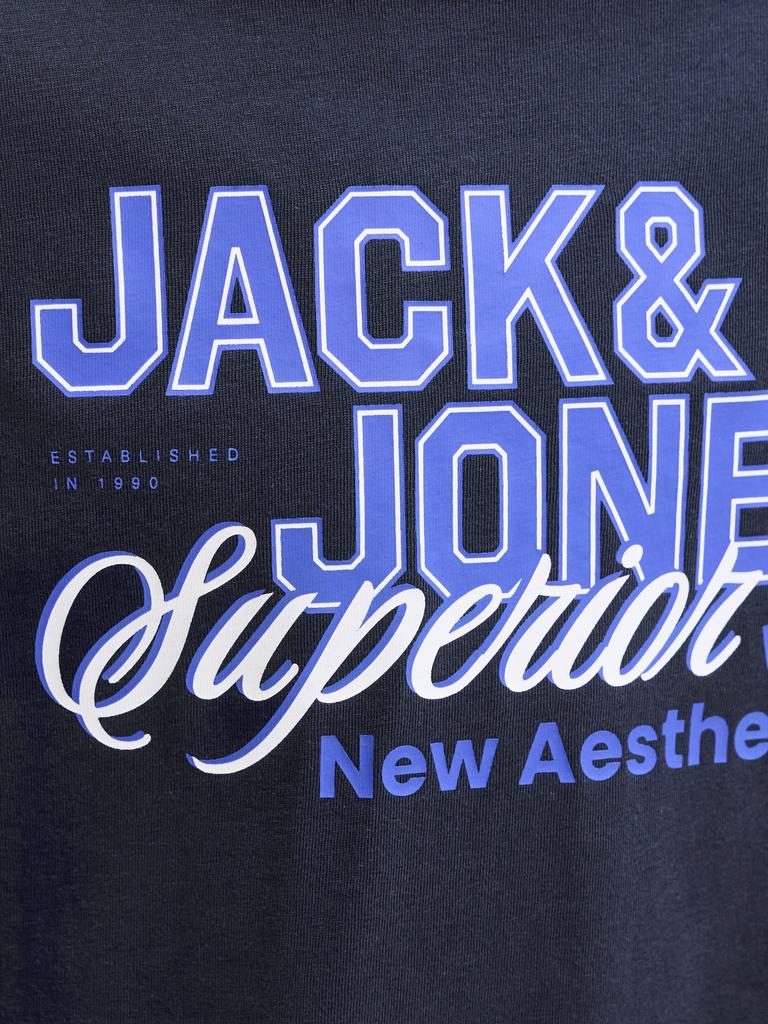T-shirt de Manga Curta com Estampado à Frente Jack & Jones Azul-marinho-5