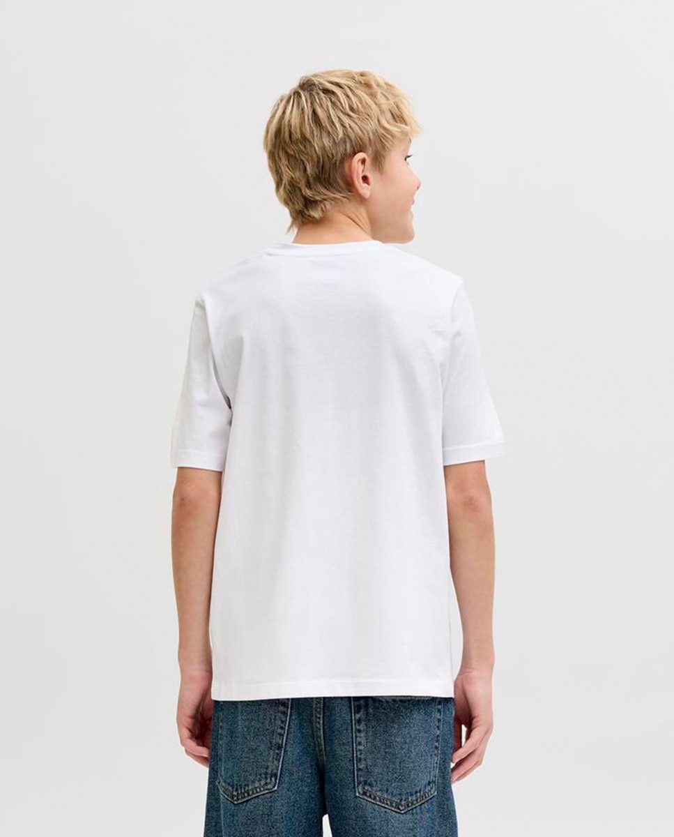 T-shirt de Manga Curta com Estampado à Frente Jack & Jones Branco-2