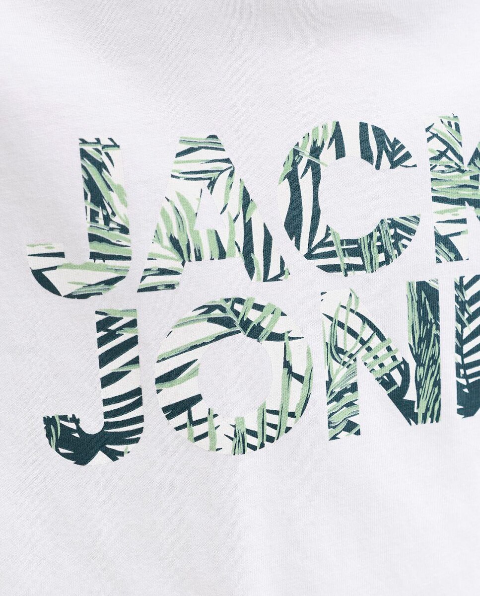 T-shirt de Manga Curta com Estampado à Frente Jack & Jones Branco-3