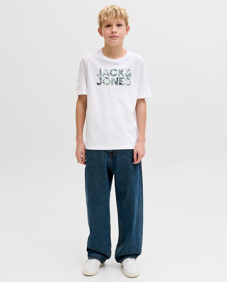 T-shirt de Manga Curta com Estampado à Frente Jack & Jones Branco-4