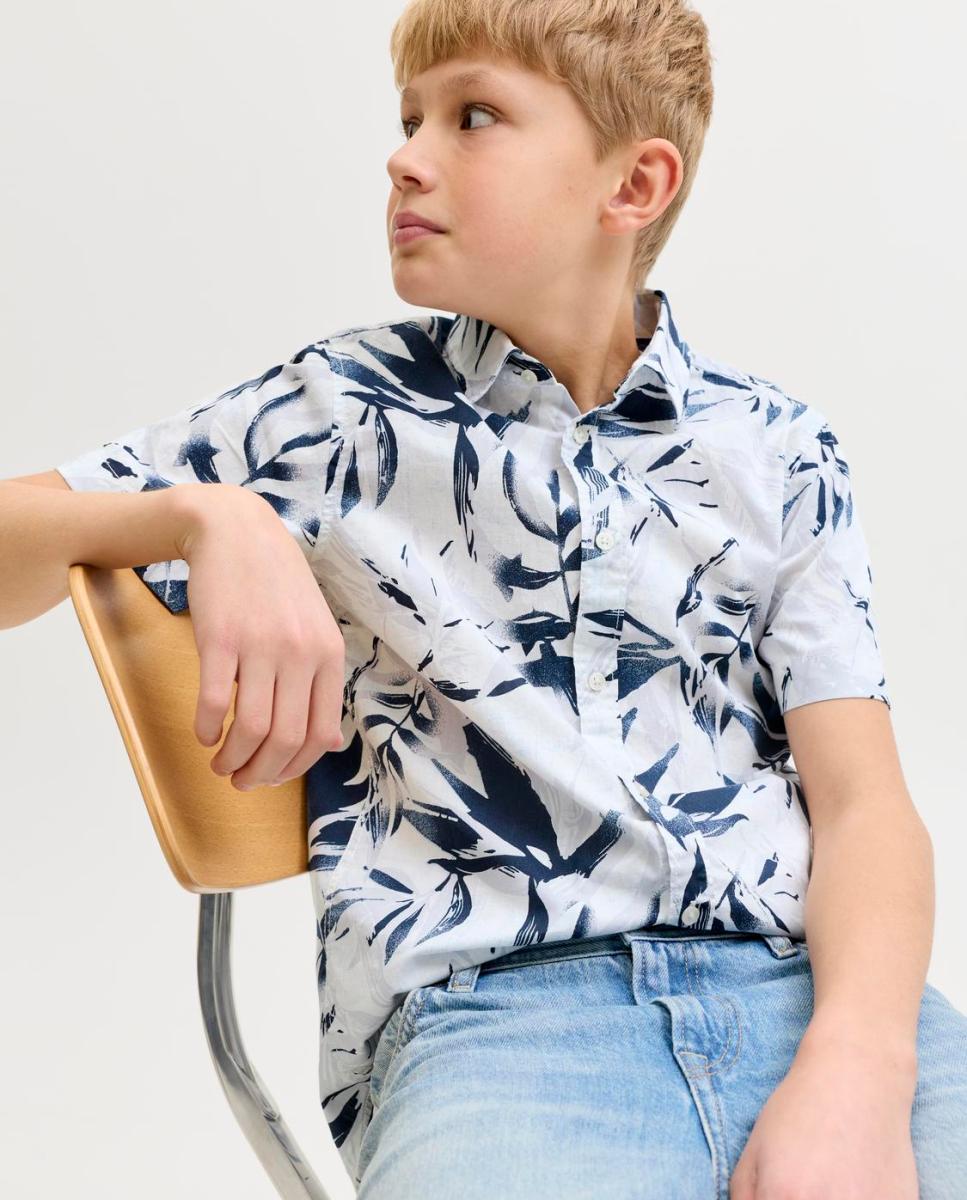 Camisa estampada de niño manga corta - Jack & Jones - Blanco Blanco-3