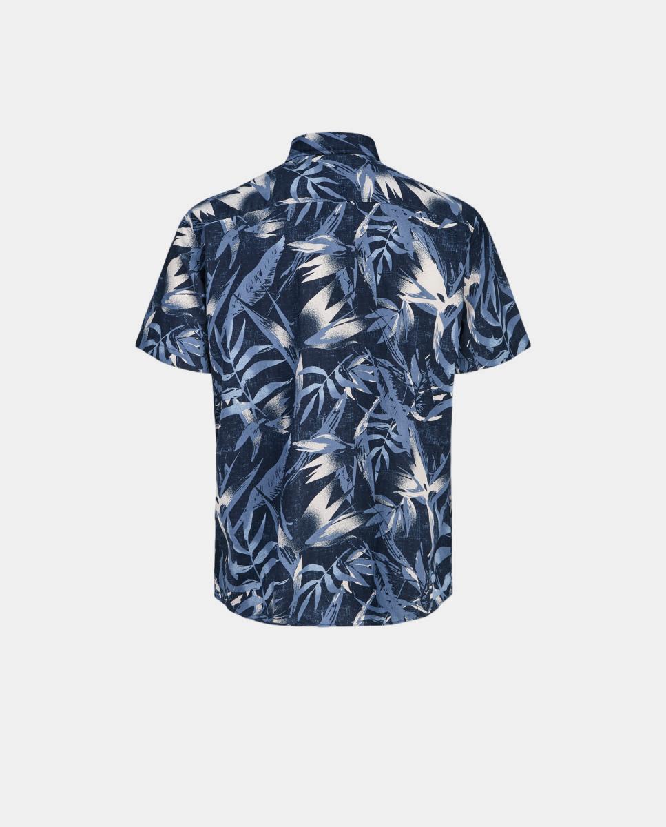 Camisa Estampada de Manga Curta Jack & Jones Azul-marinho-6