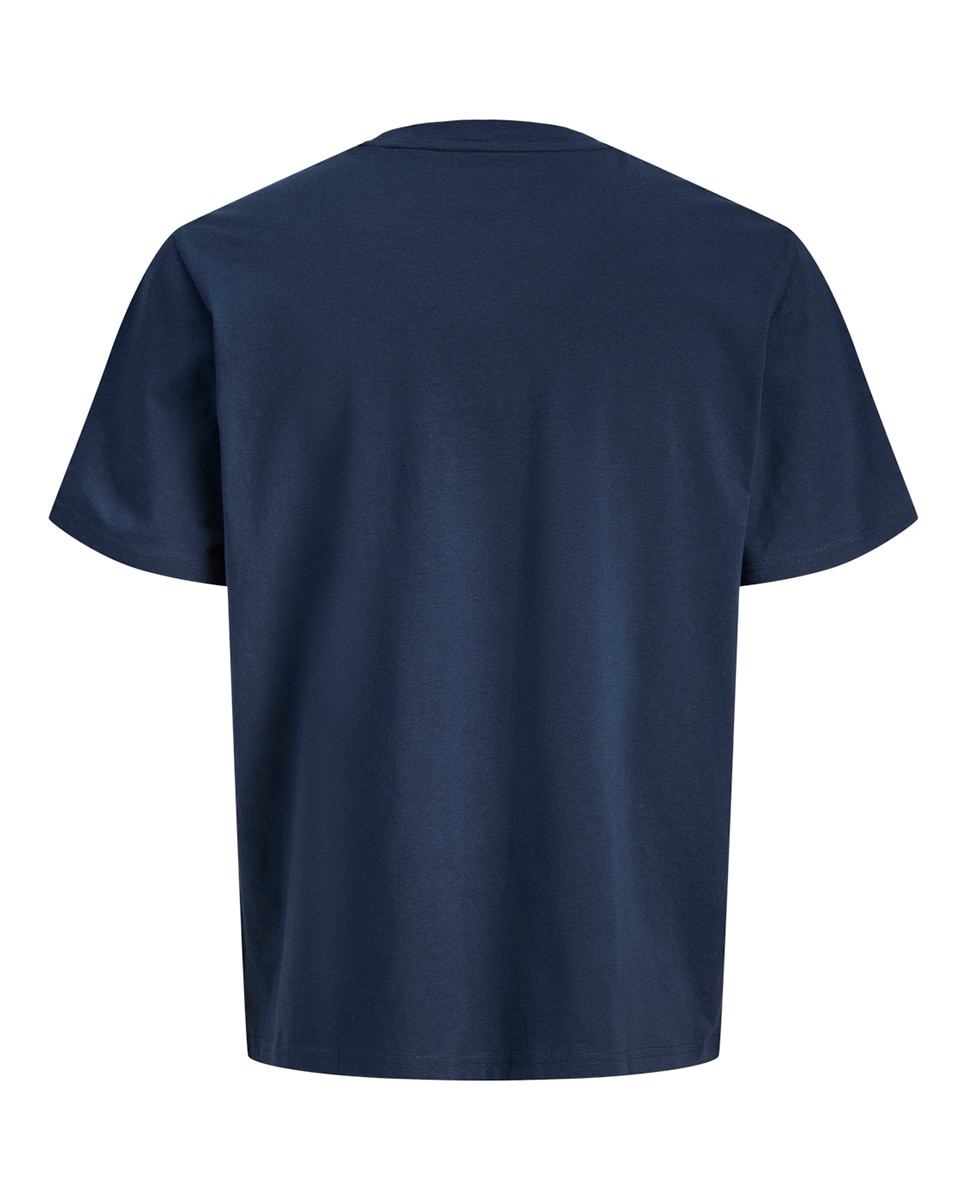 T-shirt de Manga Curta com Estampado à Frente Azul-marinho-5
