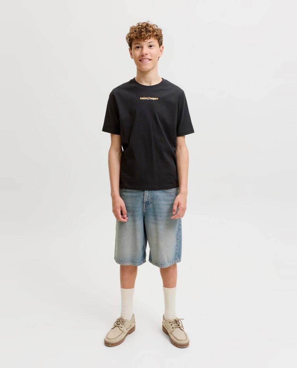 Camiseta de niño manga corta con back print - Jack & Jones - Negro Negro-4