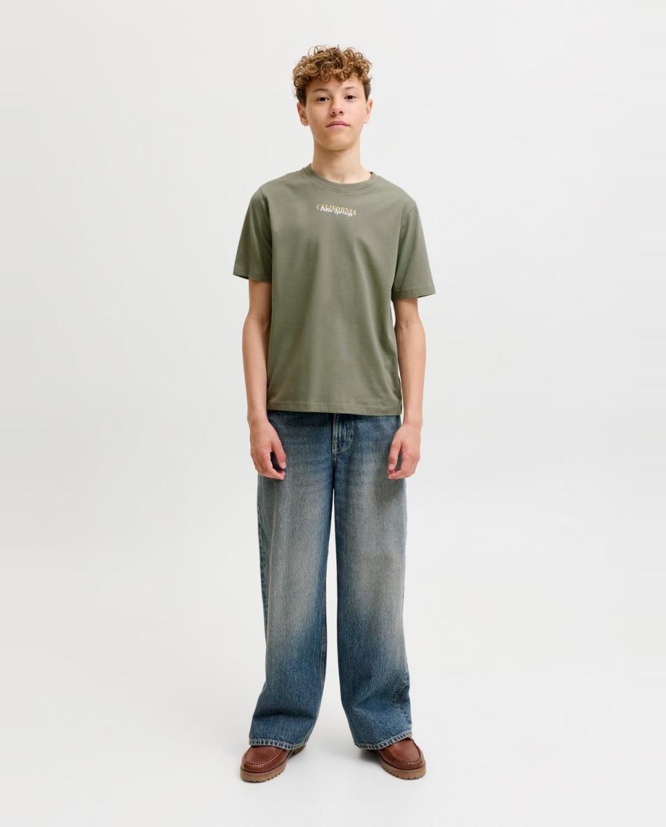 T-shirt de Manga Curta com Back Print Jack & Jones Verde-5