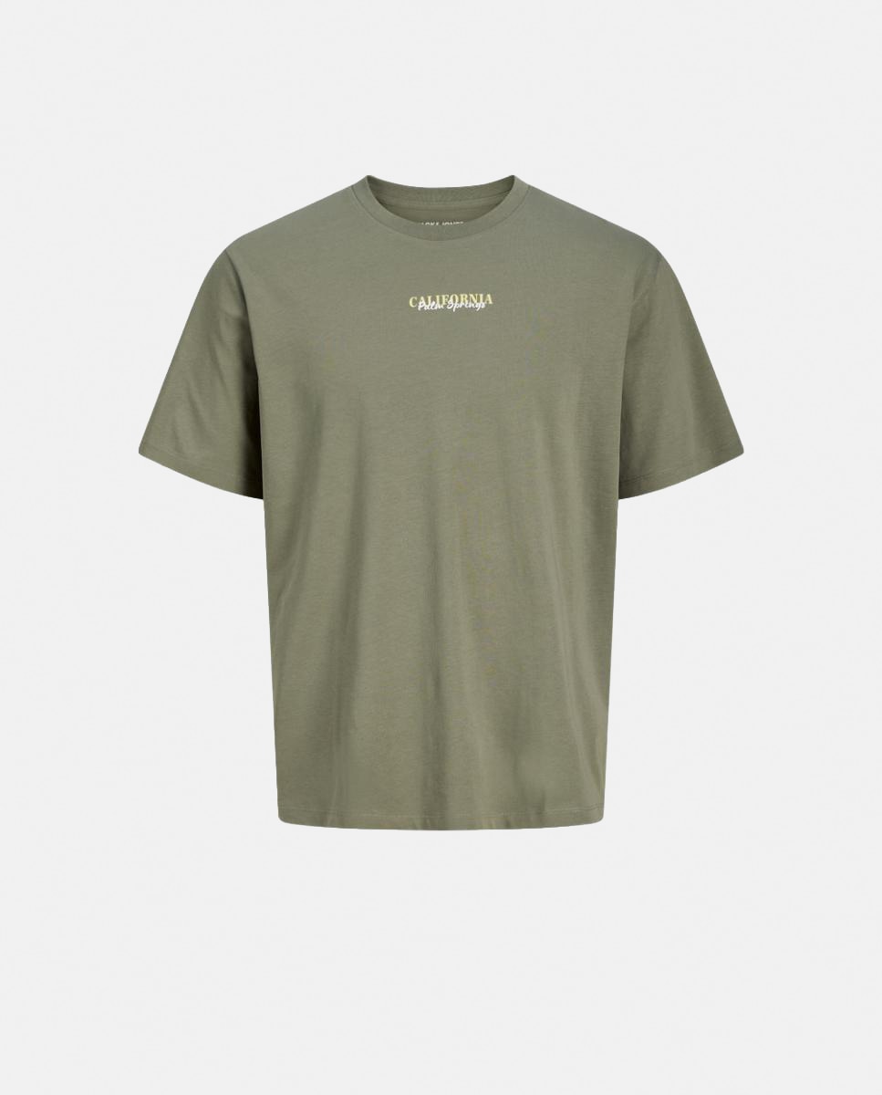T-shirt de Manga Curta com Back Print Jack & Jones Verde-6