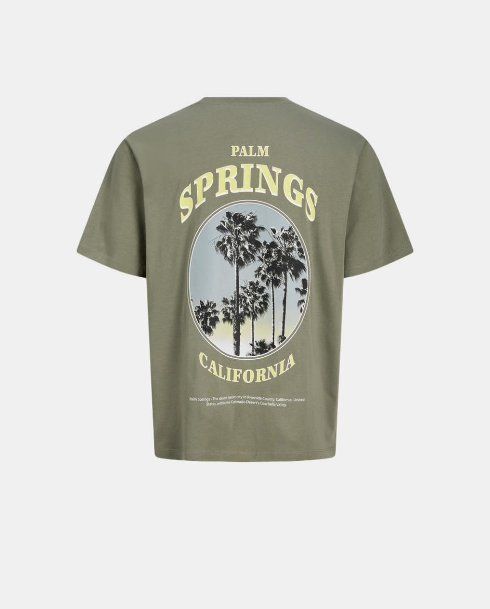 T-shirt de Manga Curta com Back Print Jack & Jones Verde-7