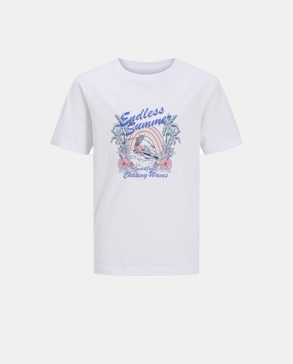 Camiseta de niño manga corta con print frontal - Jack & Jones - Blanco Blanco-6