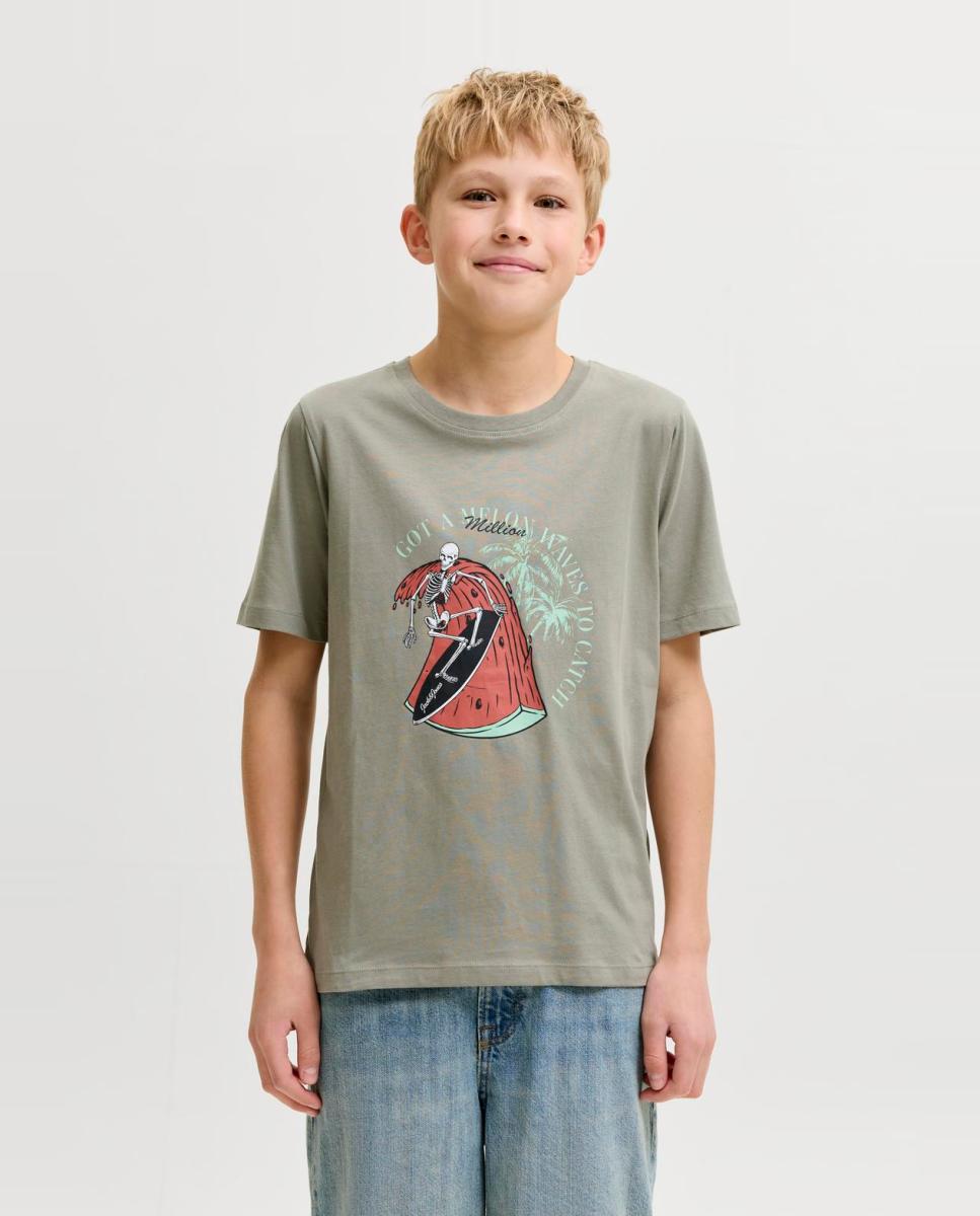 Imagem 0 de T-shirt de Manga Curta com Estampado à Frente