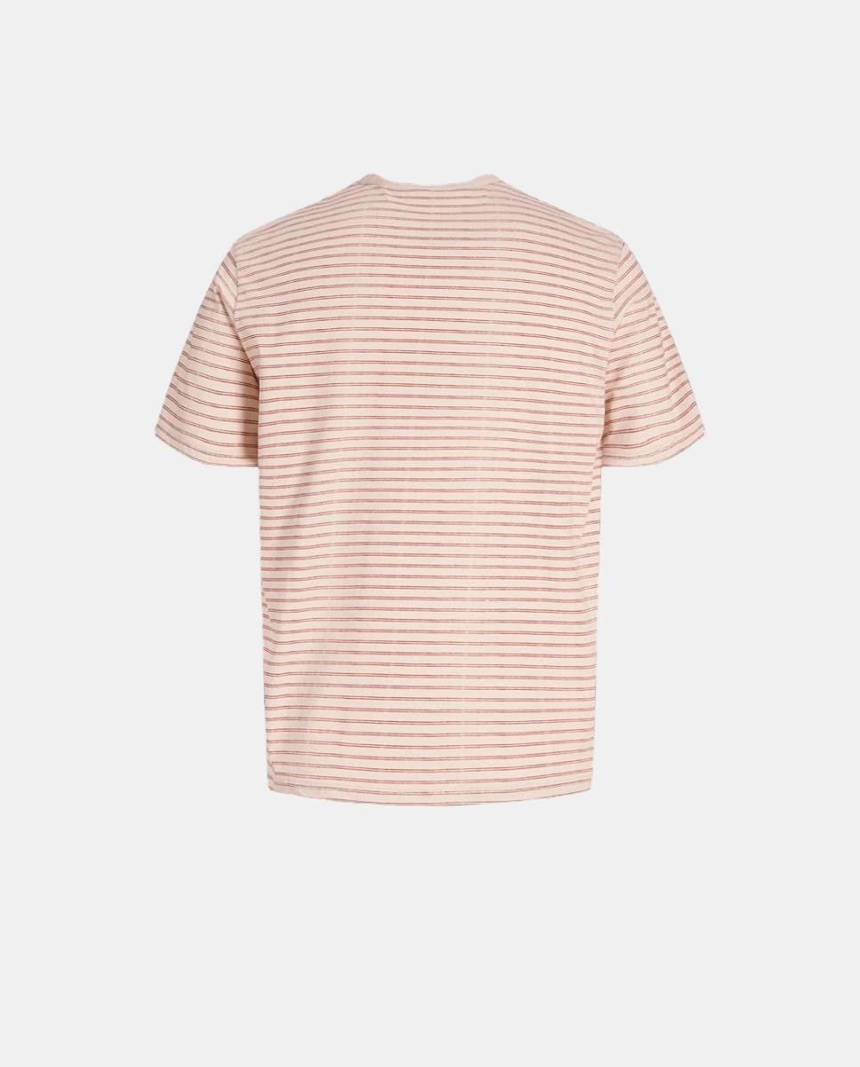 T-shirt de Manga Curta com Estampado às Riscas Jack & Jones Creme-8