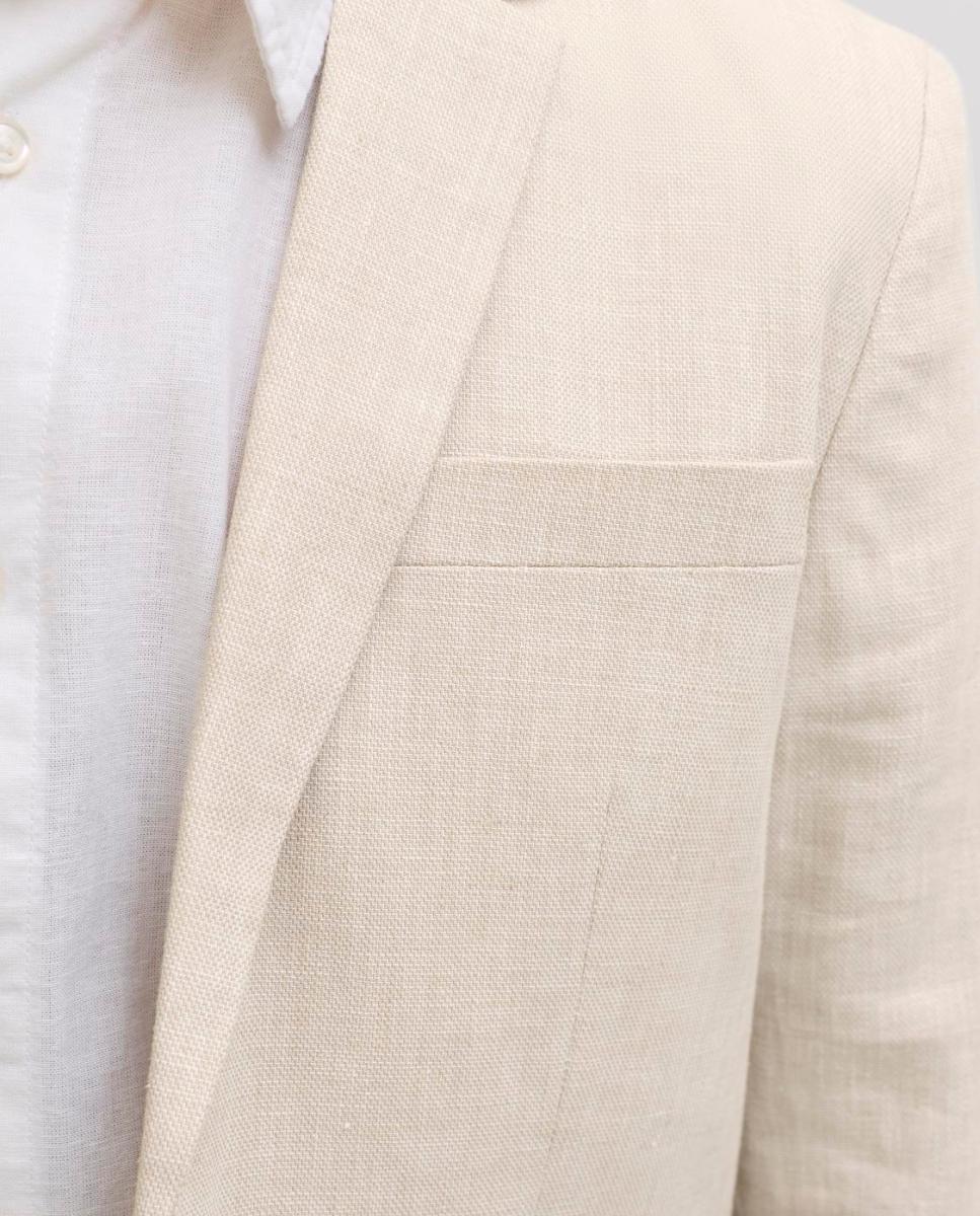 Blazer de Linho Liso Jack & Jones Bege-5