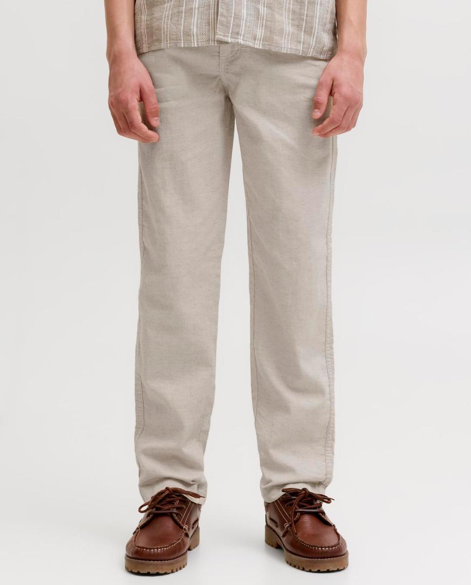 Calças de Fato de Linho Jack & Jones Bege-2