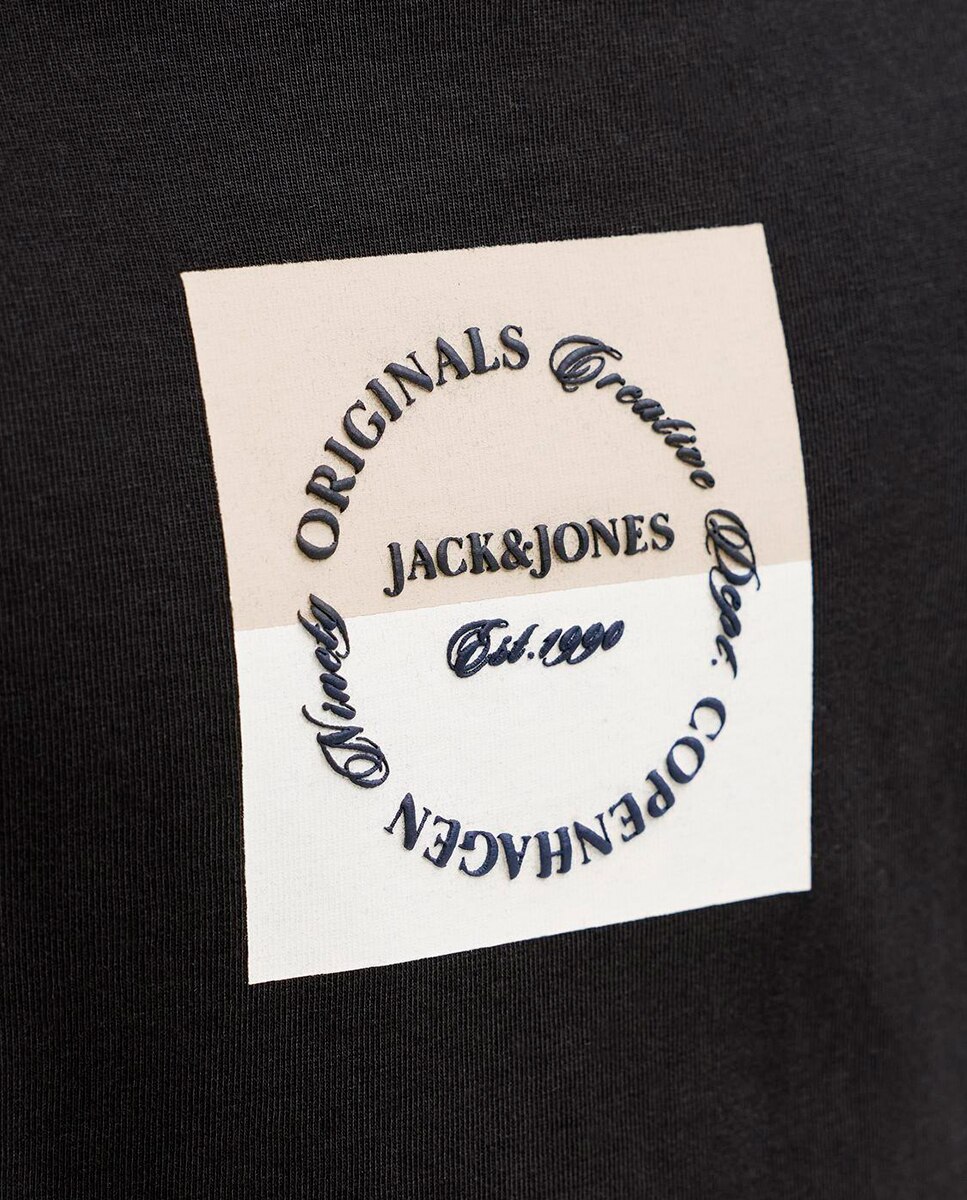 Camiseta de niño manga corta con print frontal - Jack & Jones - Negro Negro-3