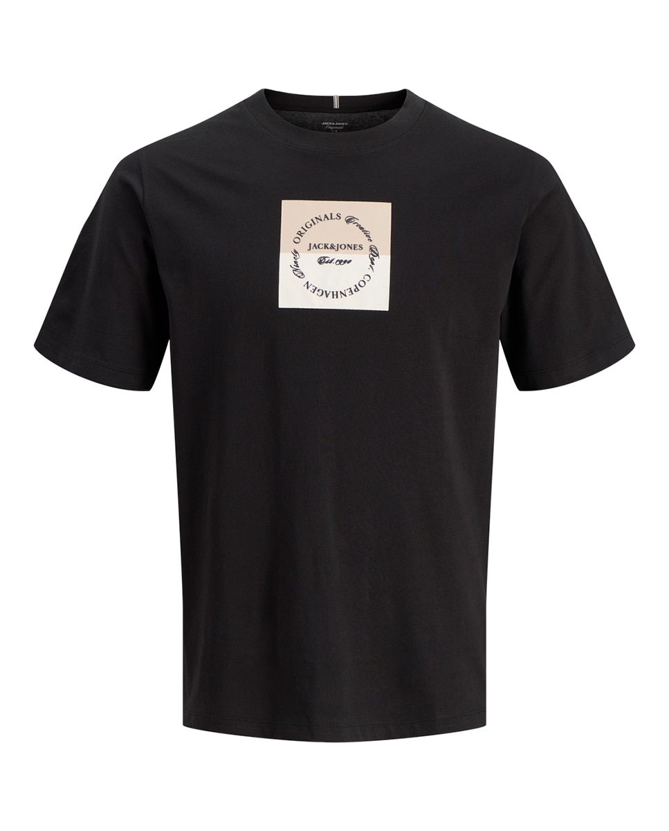 Camiseta de niño manga corta con print frontal - Jack & Jones - Negro Negro-4