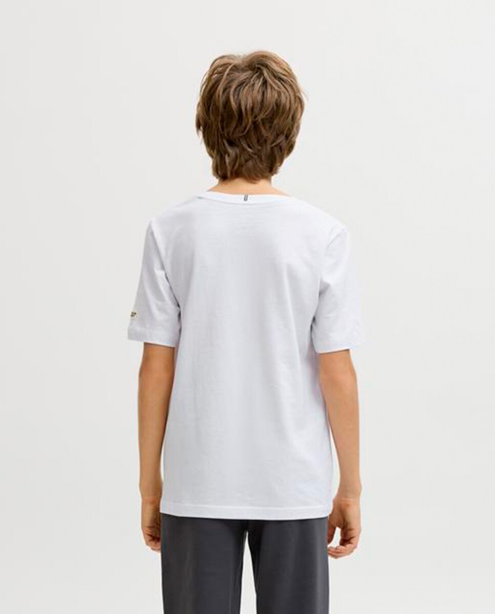 Camiseta de niño manga corta con print frontal - Jack & Jones - Blanco Blanco-2