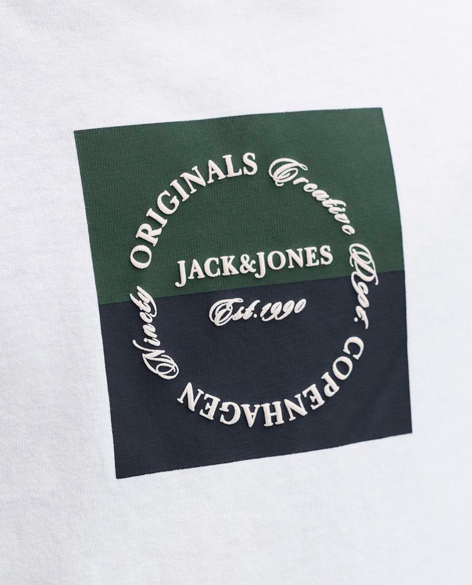 Camiseta de niño manga corta con print frontal - Jack & Jones - Blanco Blanco-5