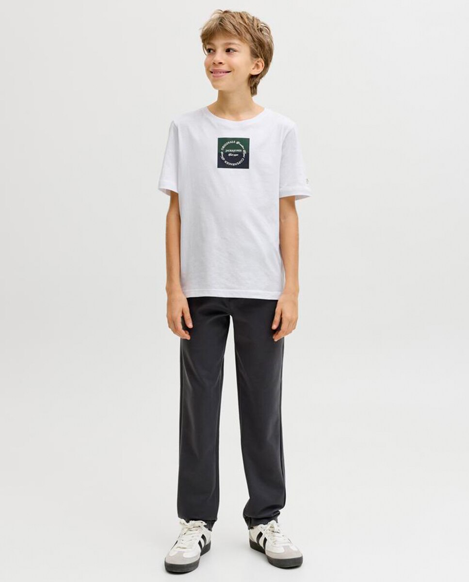 Camiseta de niño manga corta con print frontal - Jack & Jones - Blanco Blanco-6