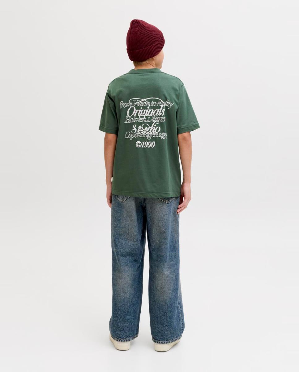 T-shirt de Manga Curta com Back Print Verde-2