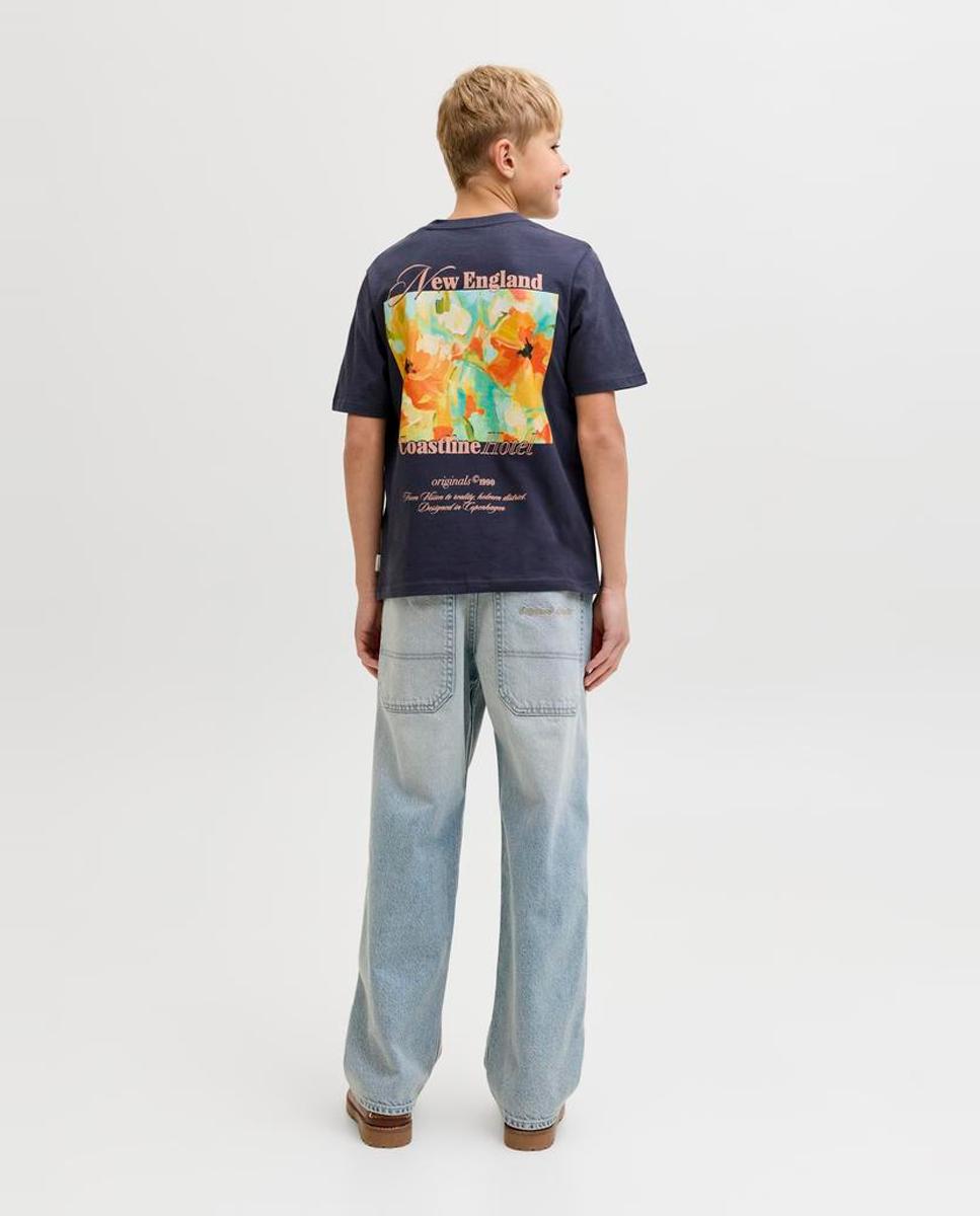T-shirt de Manga Curta com Back Print Jack & Jones Cinzento-escuro-2