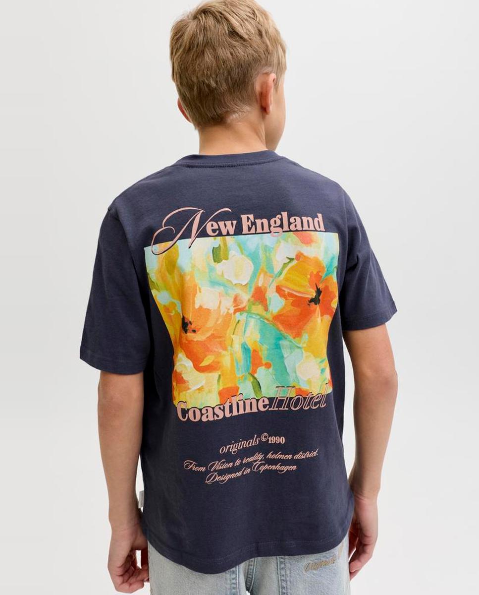 T-shirt de Manga Curta com Back Print Jack & Jones Cinzento-escuro-3