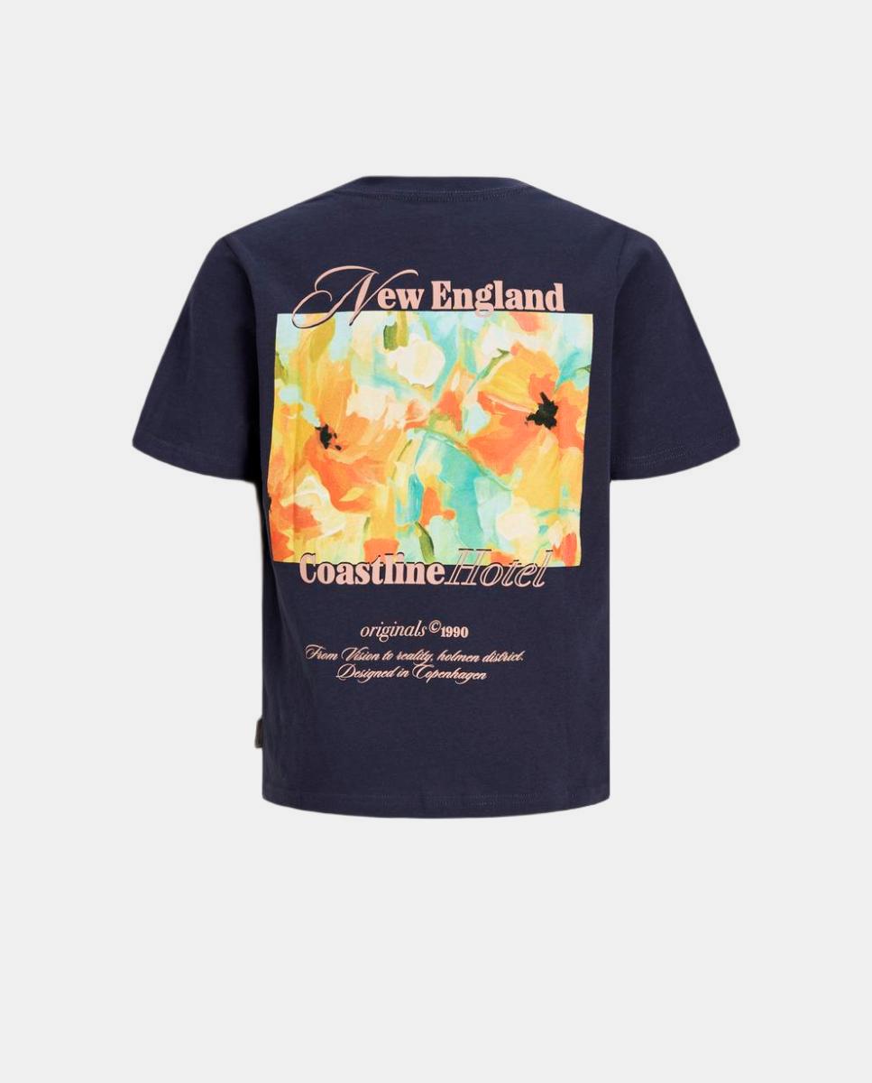 T-shirt de Manga Curta com Back Print Jack & Jones Cinzento-escuro-8