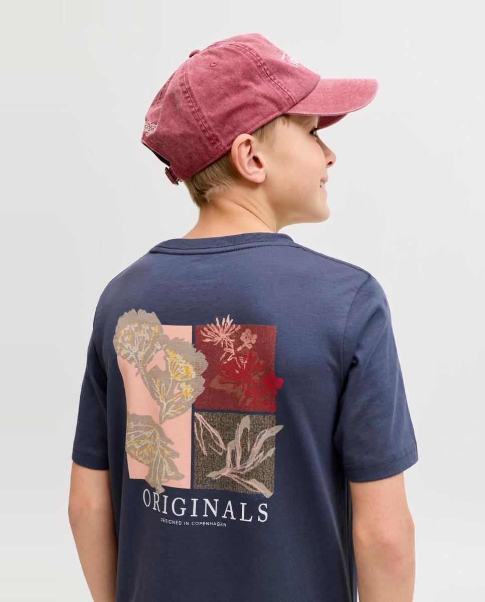 Camiseta de niño manga corta con back print - Jack & Jones - Gris oscuro Gris oscuro-3
