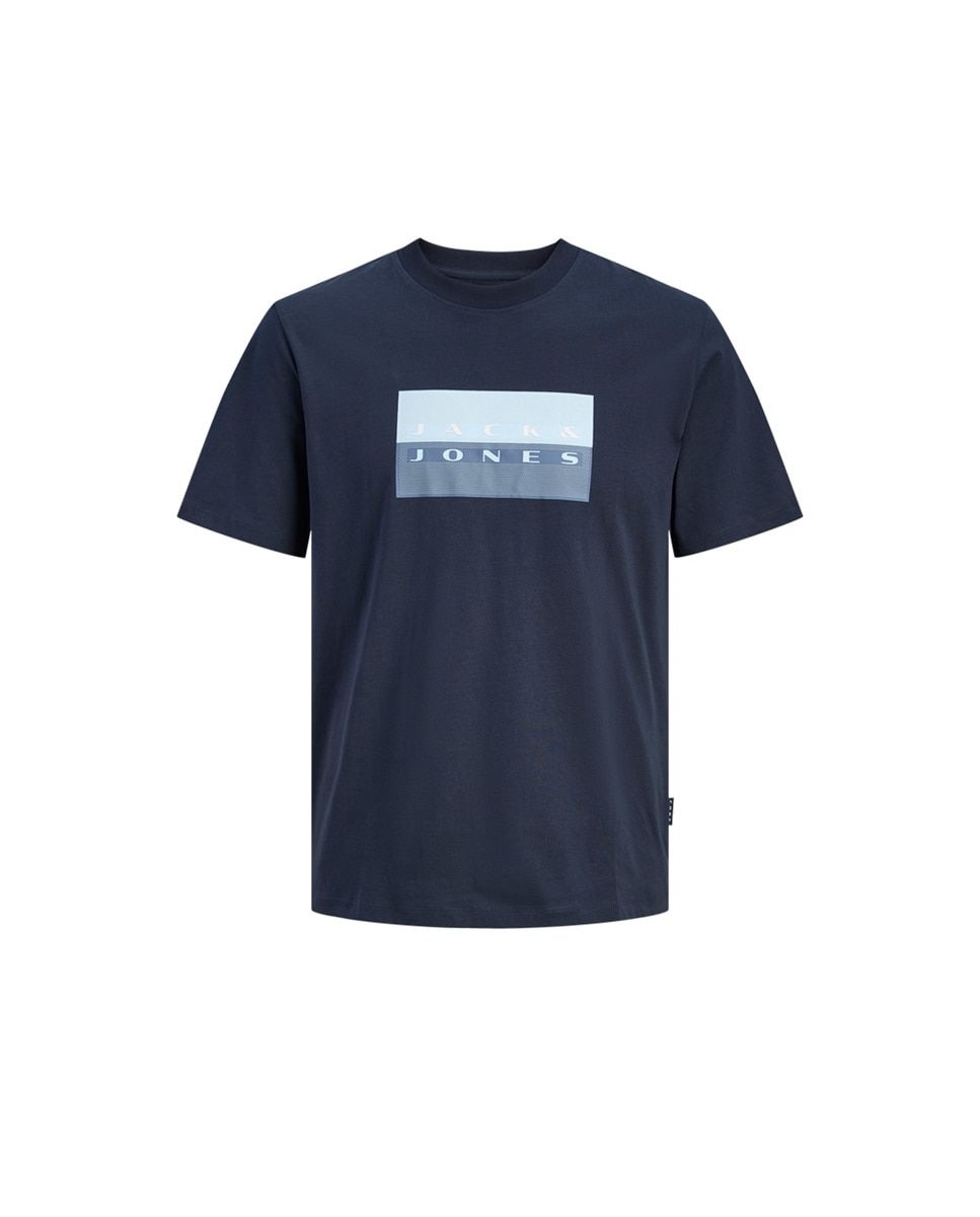T-shirt de Manga Curta com Estampado à Frente Azul-marinho-7