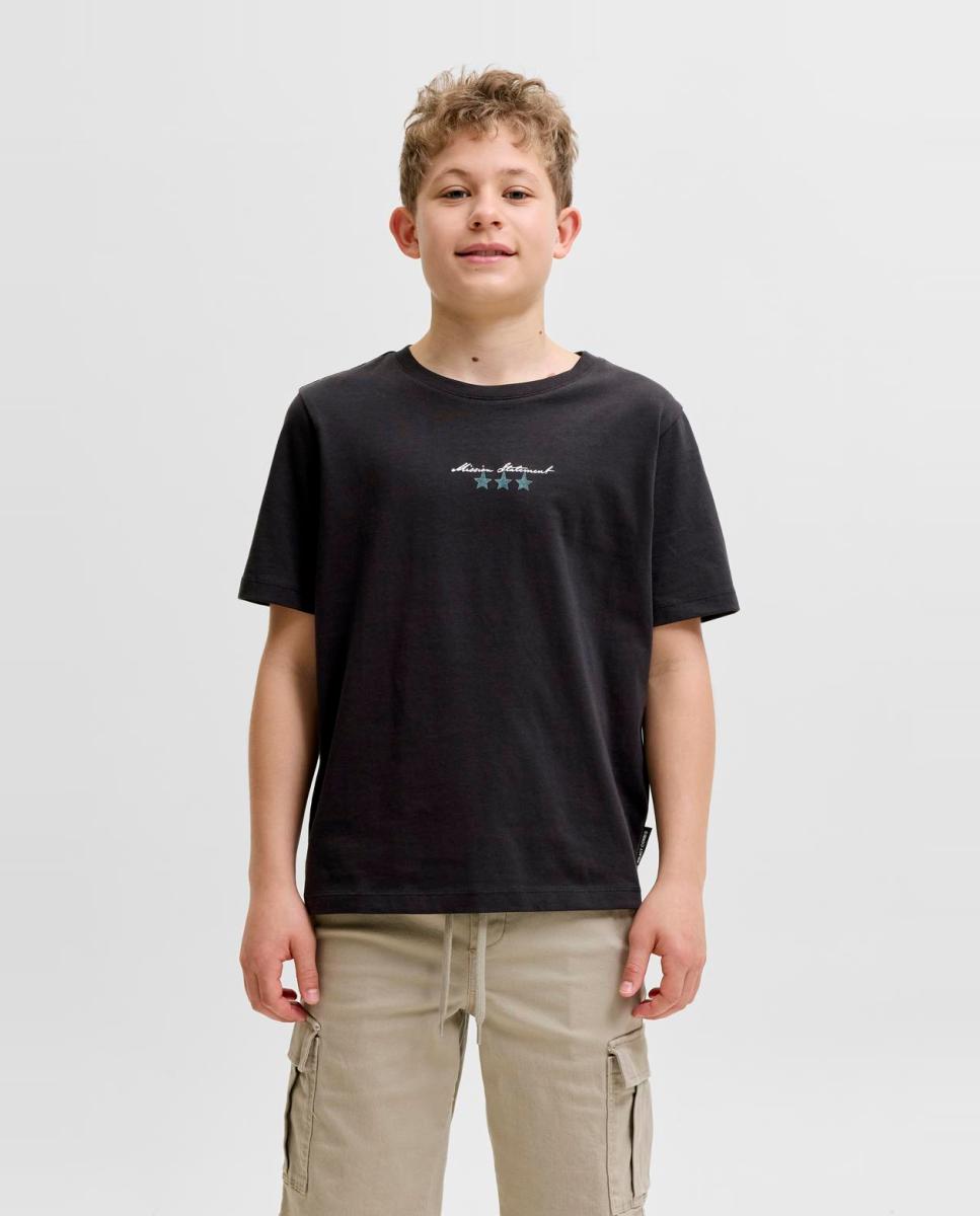 Camiseta de niño manga corta con back print - Jack & Jones - Negro Negro-1