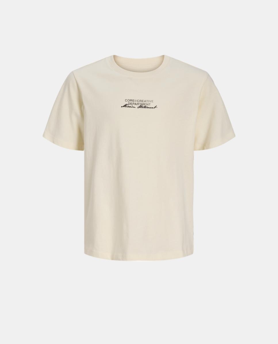 Camiseta de niño manga corta con back print - Jack & Jones - Crema Crema-5