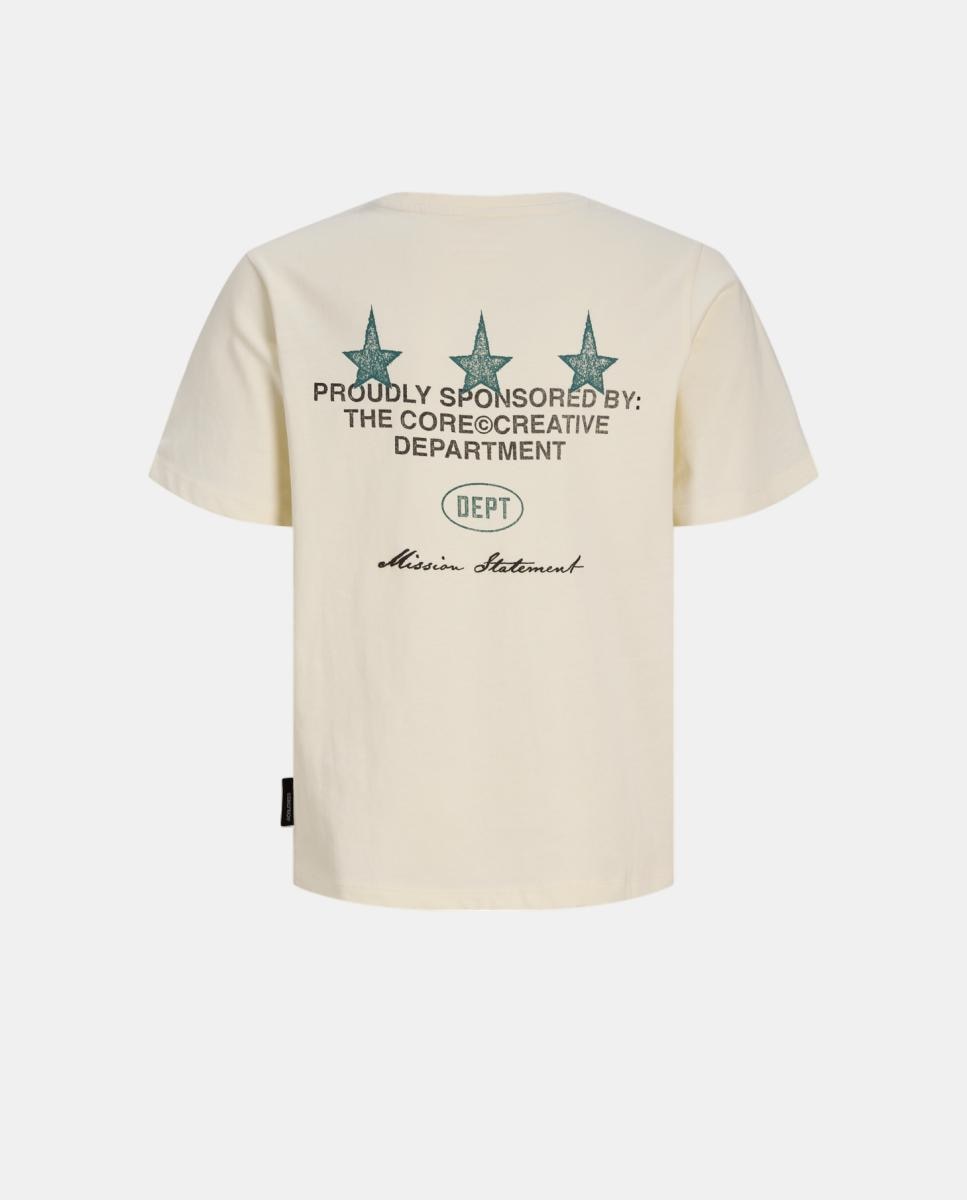 Camiseta de niño manga corta con back print - Jack & Jones - Crema Crema-6