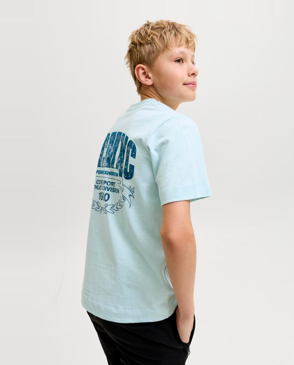 Camiseta de niño manga corta con back print - Jack & Jones - Azul claro Azul claro-2