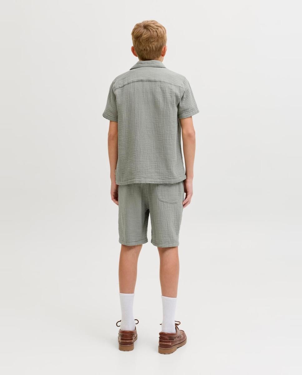 Camisa de niño con cuello resort de manga corta - Jack & Jones - Verde Verde-2