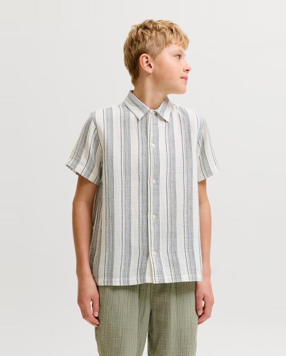 Camisa de niño con cuello resort de manga corta - Jack & Jones - Azul marino Azul marino-2