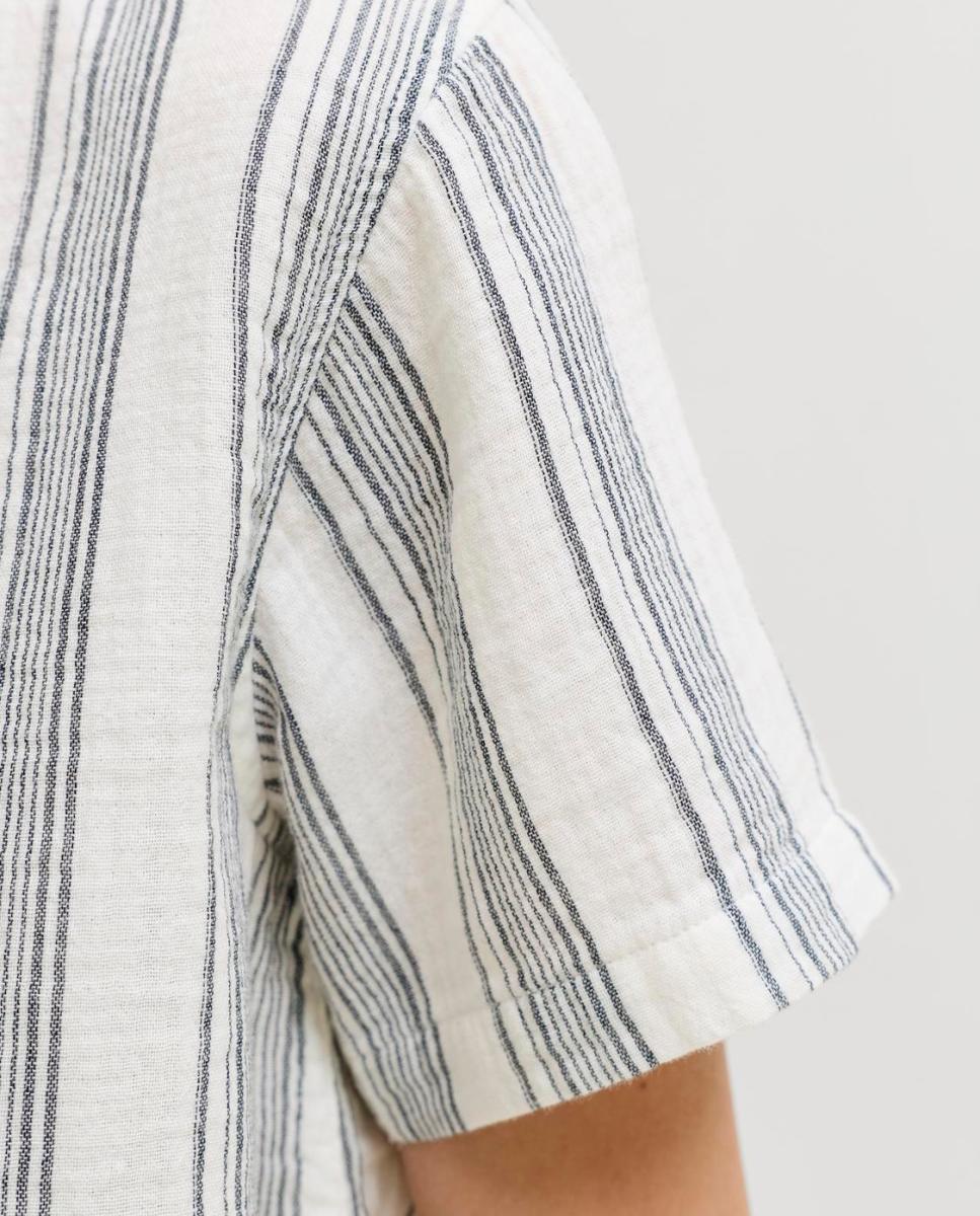 Camisa de niño con cuello resort de manga corta - Jack & Jones - Azul marino Azul marino-4