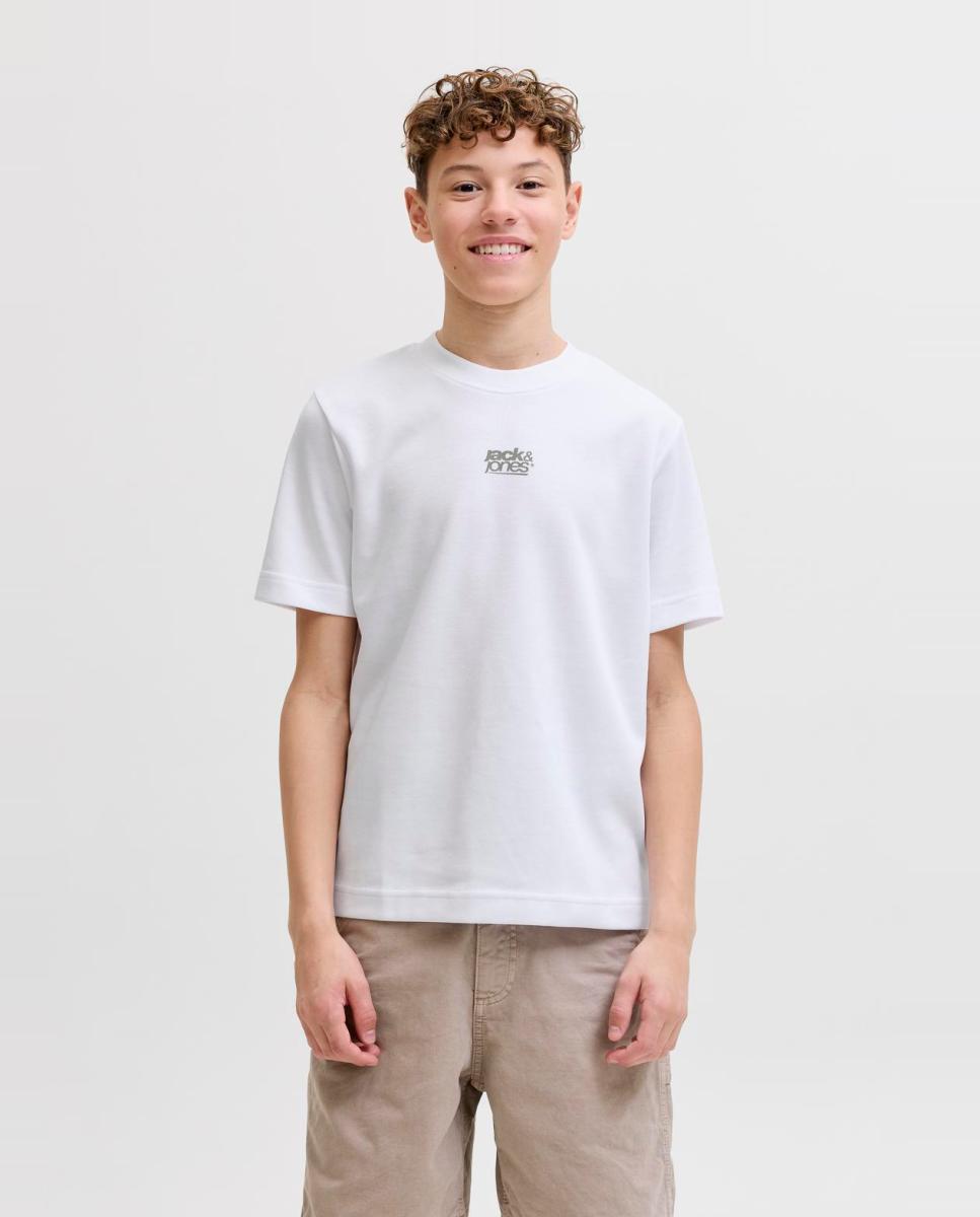 Camiseta de niño manga corta con back print - Jack & Jones - Blanco Blanco-1