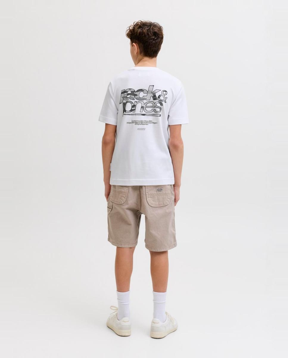 Camiseta de niño manga corta con back print - Jack & Jones - Blanco Blanco-2