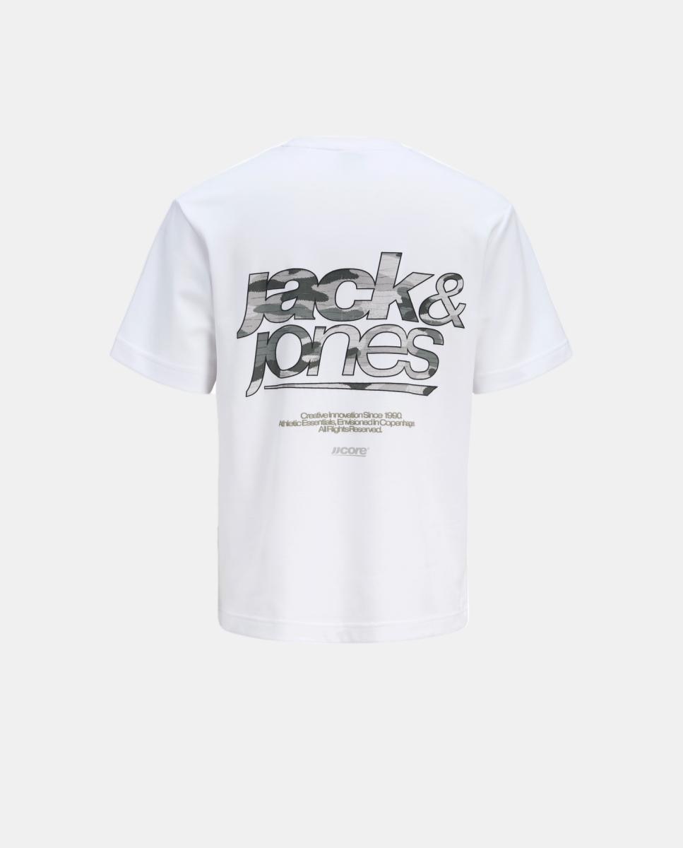 Camiseta de niño manga corta con back print - Jack & Jones - Blanco Blanco-5