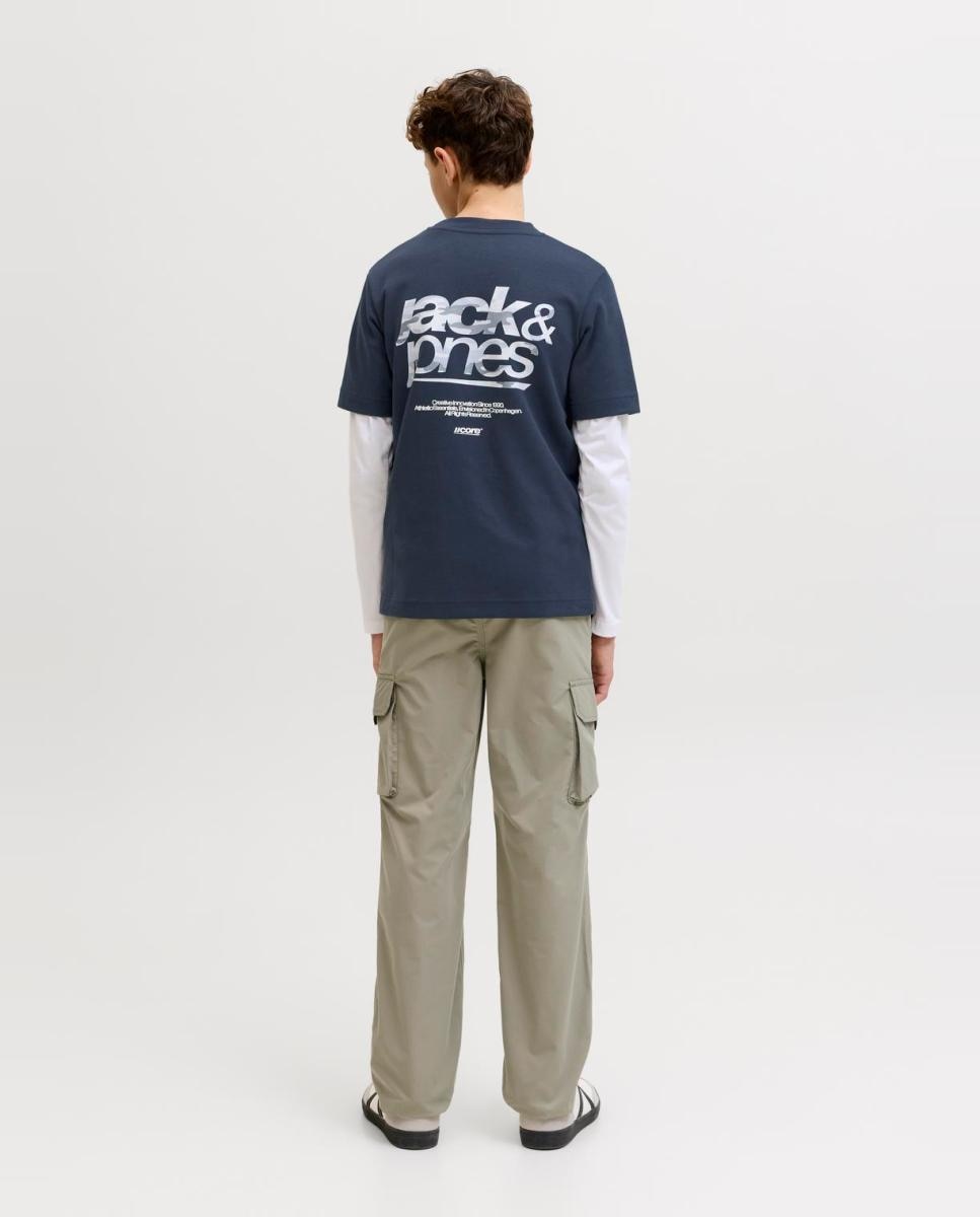 T-shirt de Manga Curta com Back Print Jack & Jones Azul-marinho-3