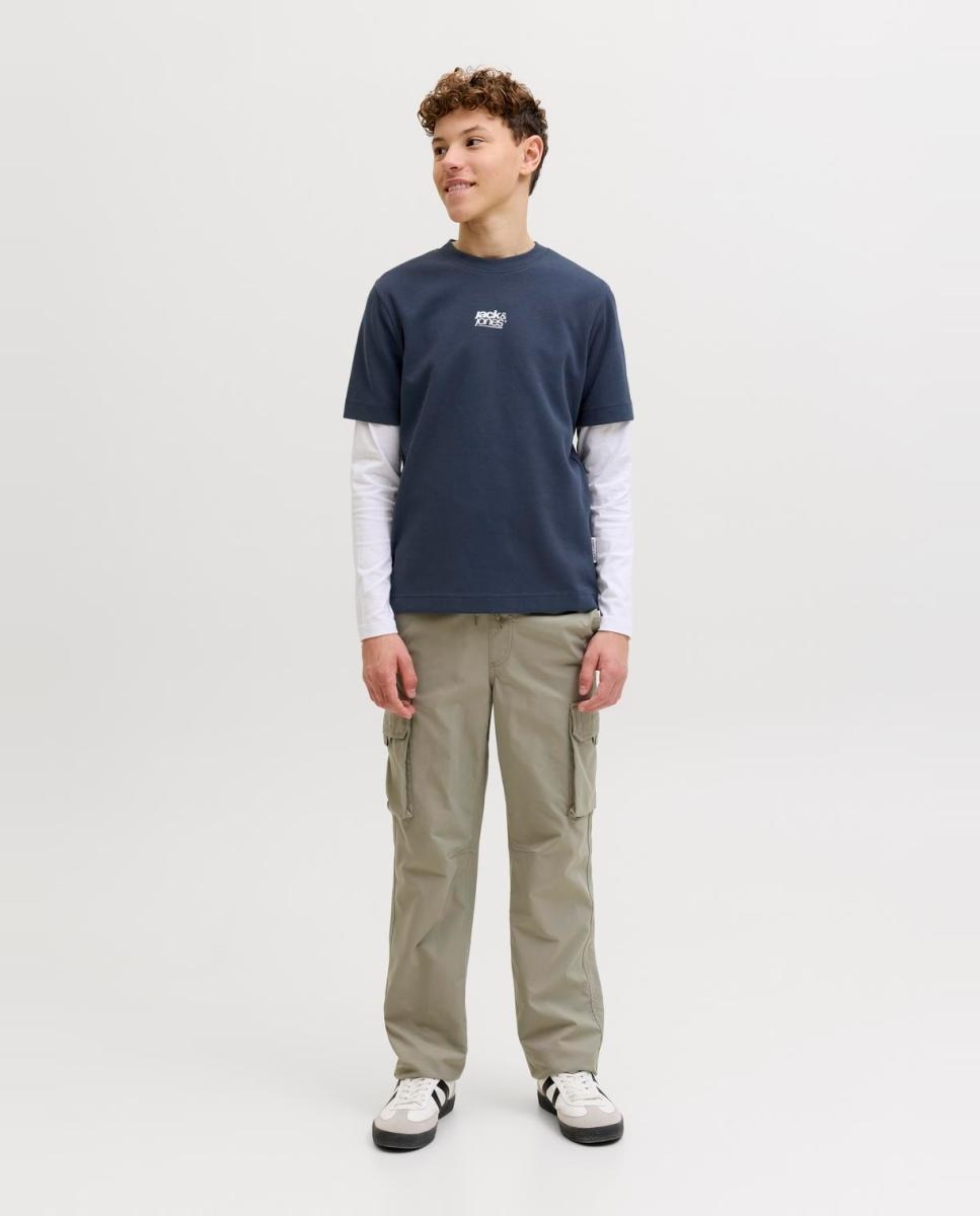 T-shirt de Manga Curta com Back Print Jack & Jones Azul-marinho-4