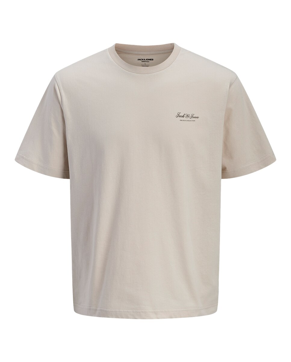 Camiseta de niño manga corta con print lateral pequeño - Jack & Jones - Crema Crema-4